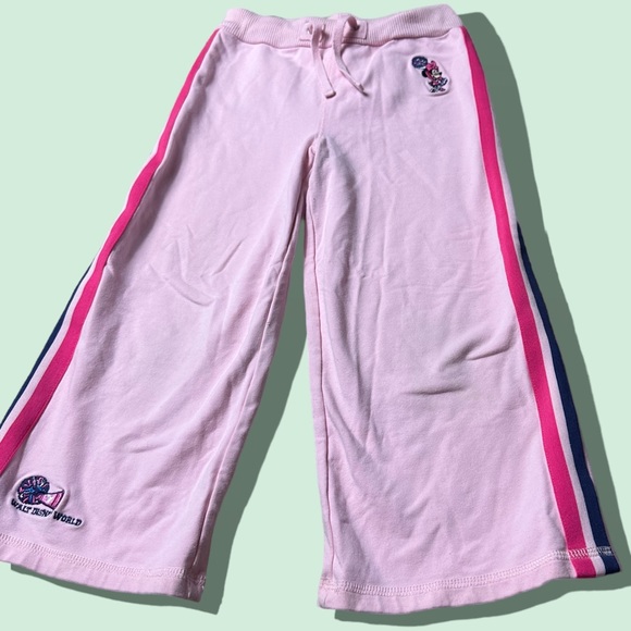 Vintage Kids Walt Disney World Minnie Mouse Cheerleader Pink Sweatpants Sz Med - Picture 3 of 9
